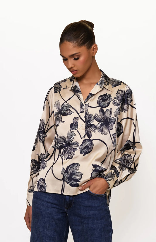 Rian Top- Vining Buds Oyster