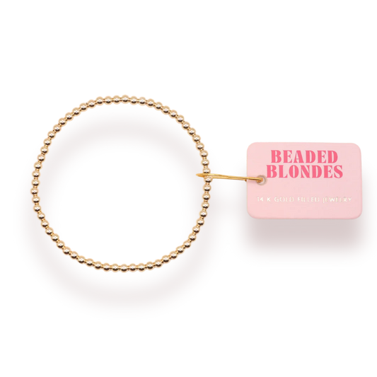 3MM Beaded Bracelet - Gold