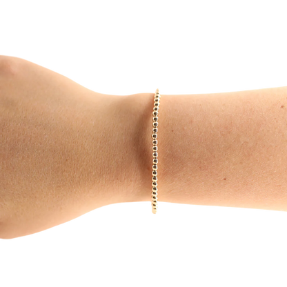 3MM Beaded Bracelet - Gold