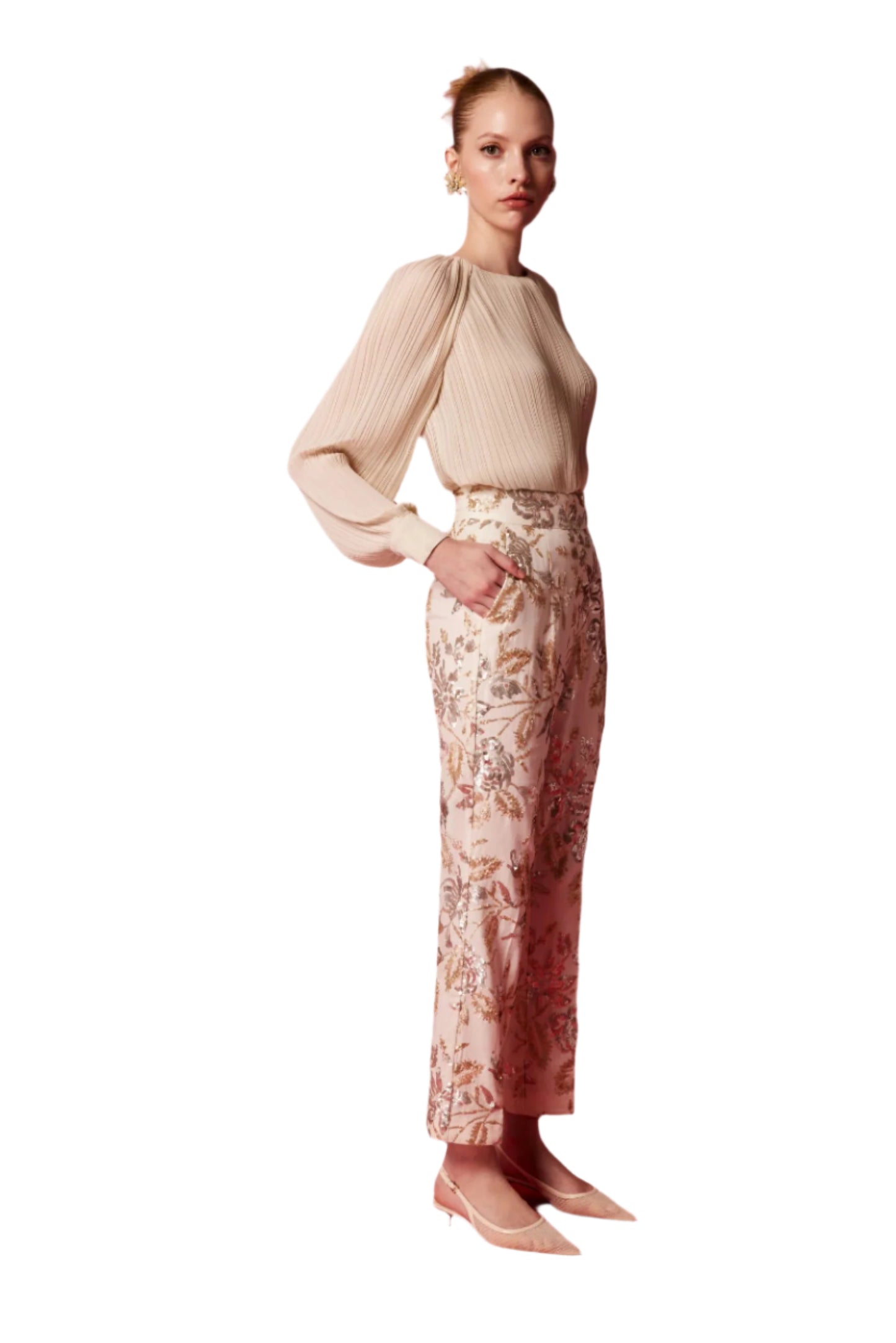 Blouse with Trousers - Ecru