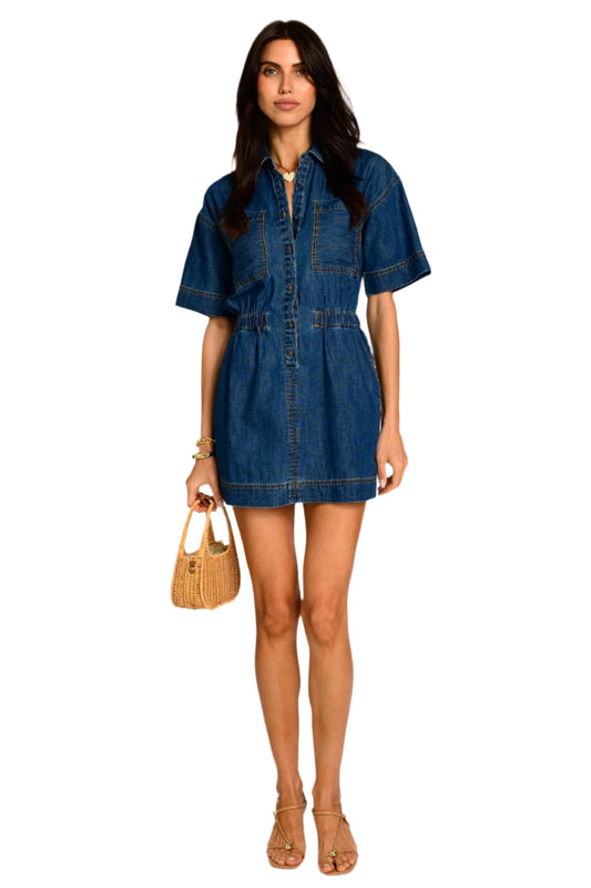 Janie Dress - Denim Dark Wash