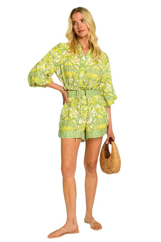 Maeve Top - Damask Limeaid