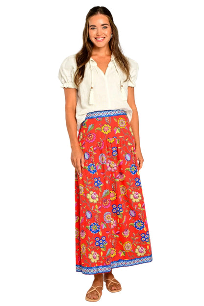 Phoebe Skirt - Spring Flower Poppy