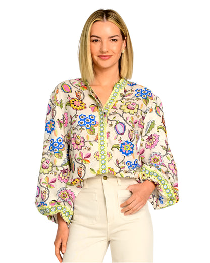 Emily Top - Spring Flower Ivory