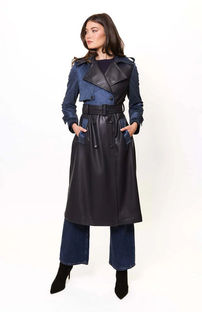 Stasia Trench Coat - Navy