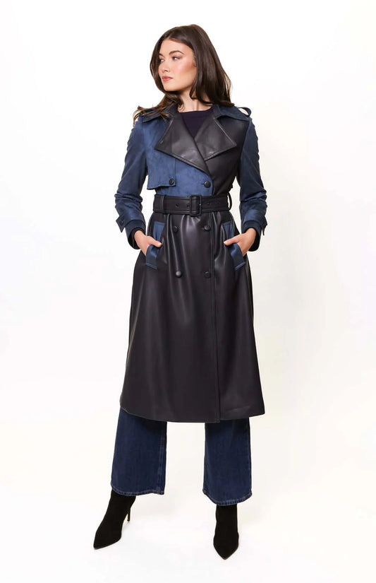 Stasia Trench Coat - Navy
