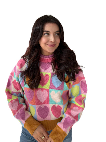 Heart Sweater - Pink