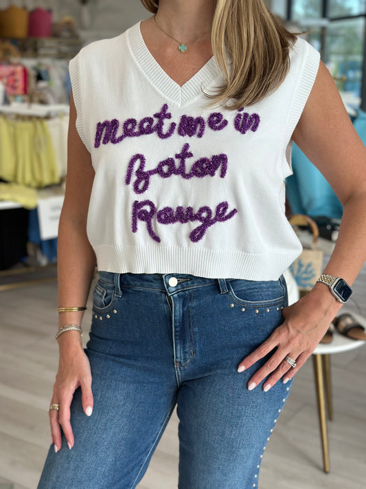 Meet me in Baton Rouge Top - White