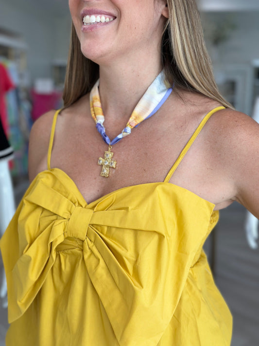 Scarf Necklace - Cross