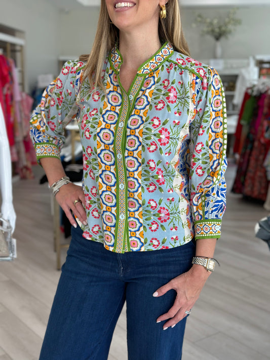 Lucia Top - Spring Mixed Stripe