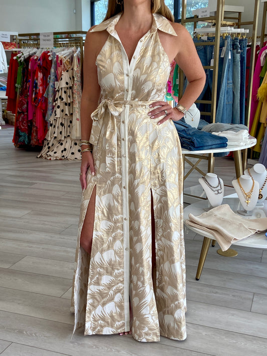 8561 Dress - Ecru/Gold