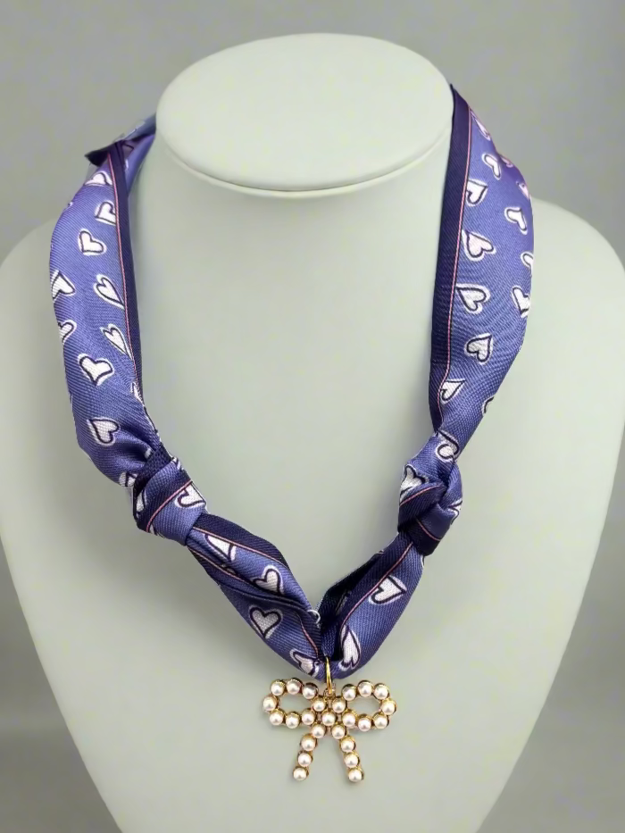 Scarf Necklaces - Pearl Bow