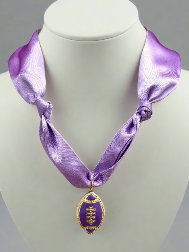 Scarf Necklaces - Purple Football