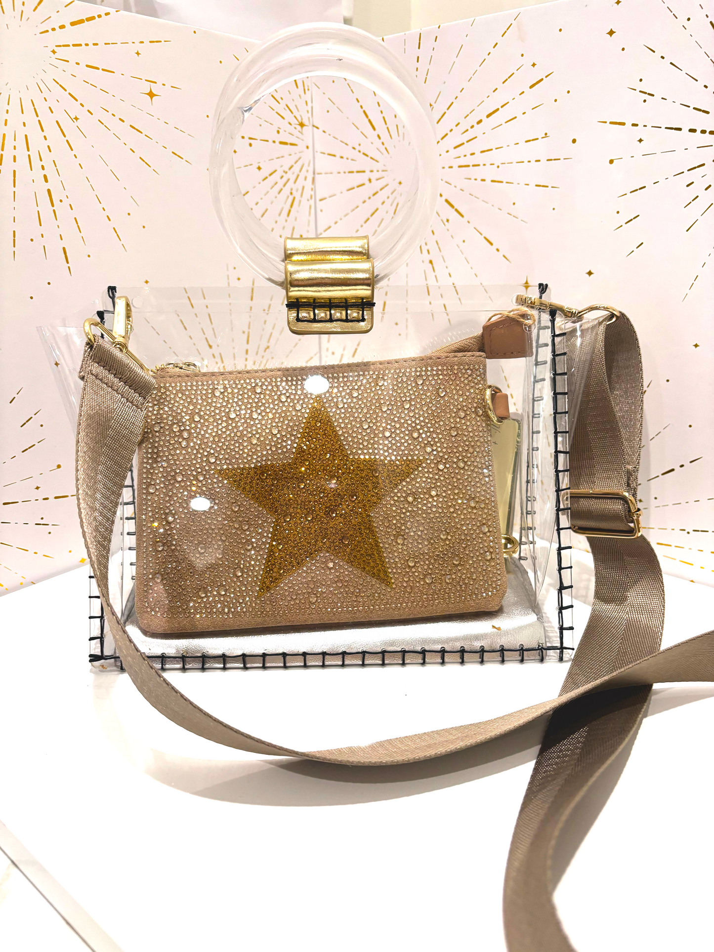 Vintage Havana | Molly Clear Purse Gold