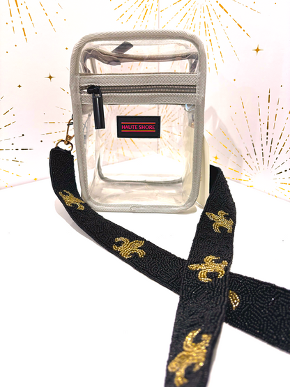 Beaded Bag Strap Fleur De Lis