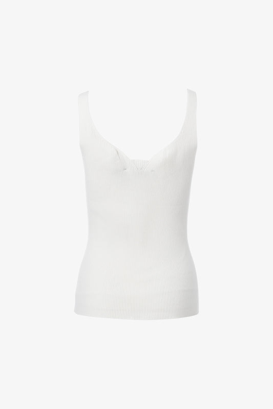 Heart Shape Neck Line Top -Bone