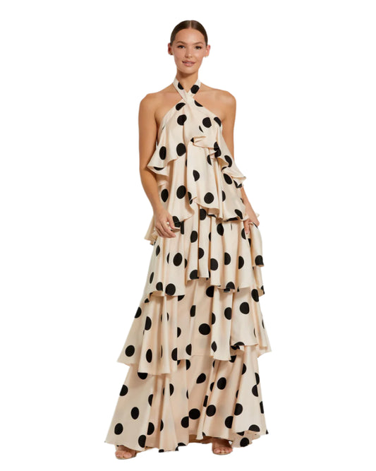 Polka Dot Halter Gown