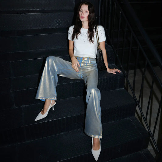 Gold Metallic Jeans