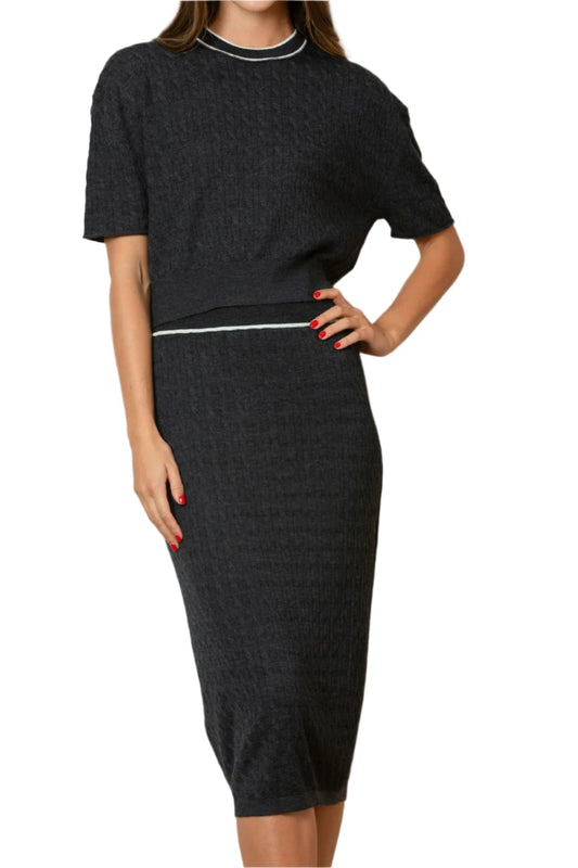 SS25SK520 Skirt - Charcoal