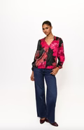 Baylor Blouse - Fushia Multi