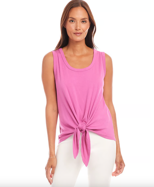 Tie Front Tank - Magenta