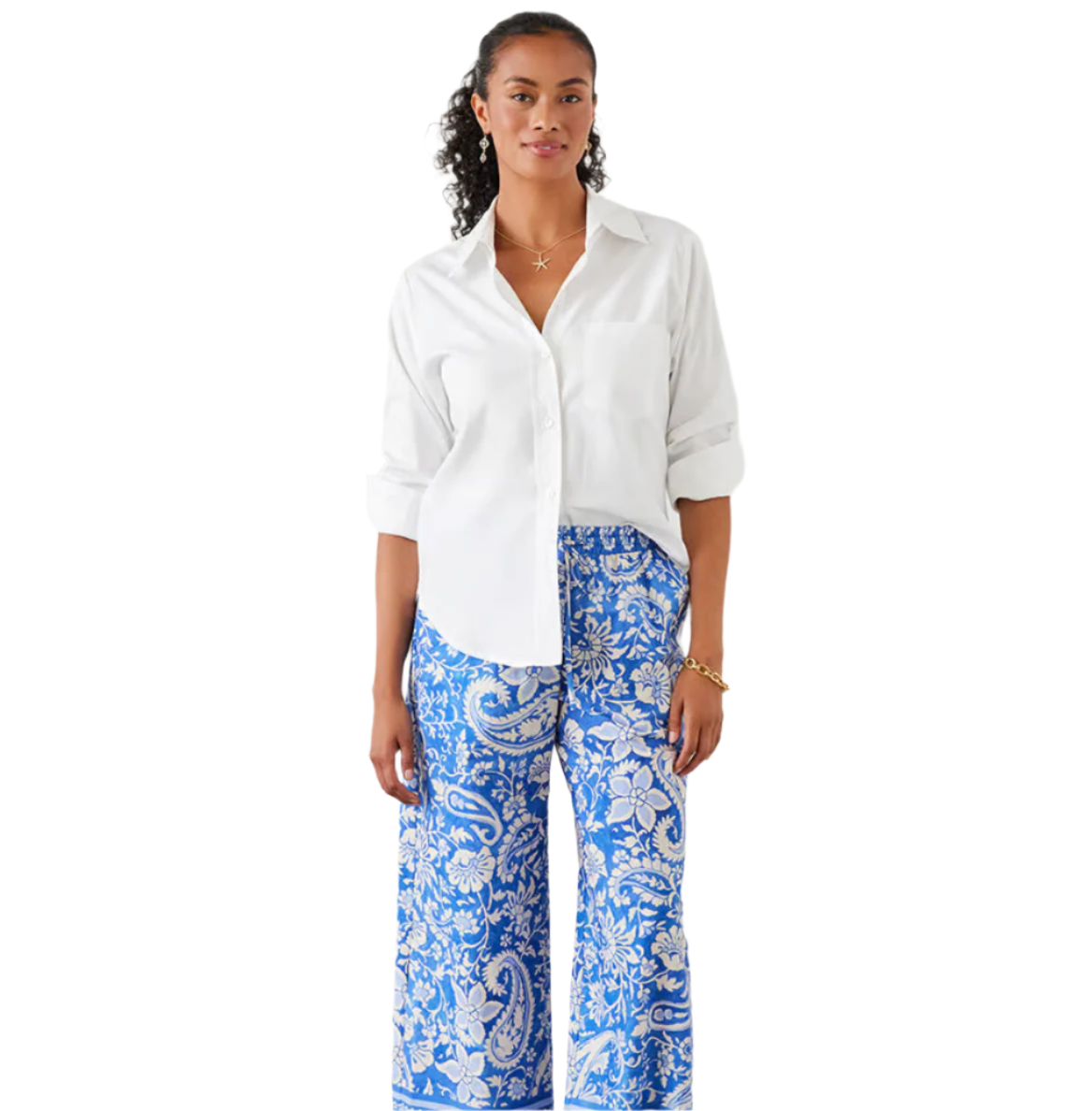 Ruched Sleeve Top - White