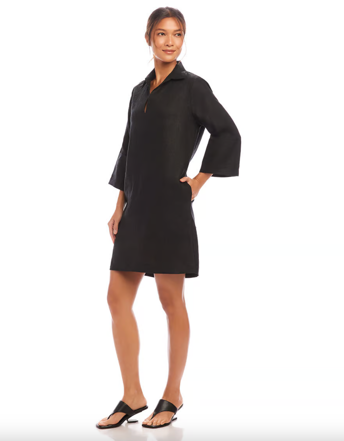 Cuff Sleeve Dress - Black