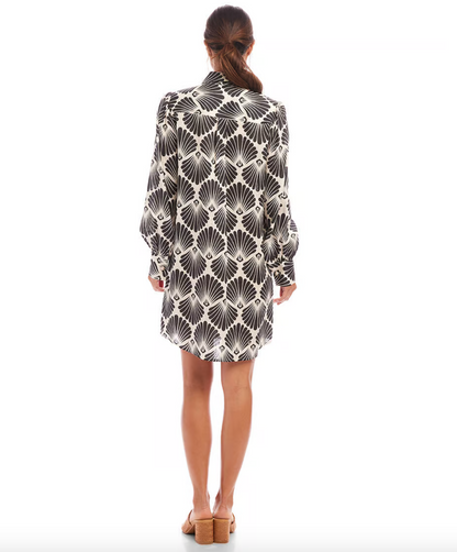 Blouson Sleeve Linen Shirtdress