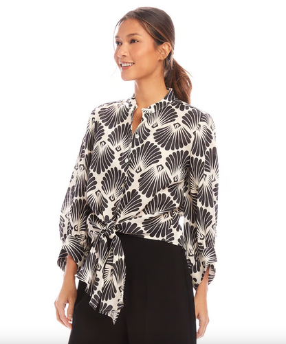 Tie Front Print Top