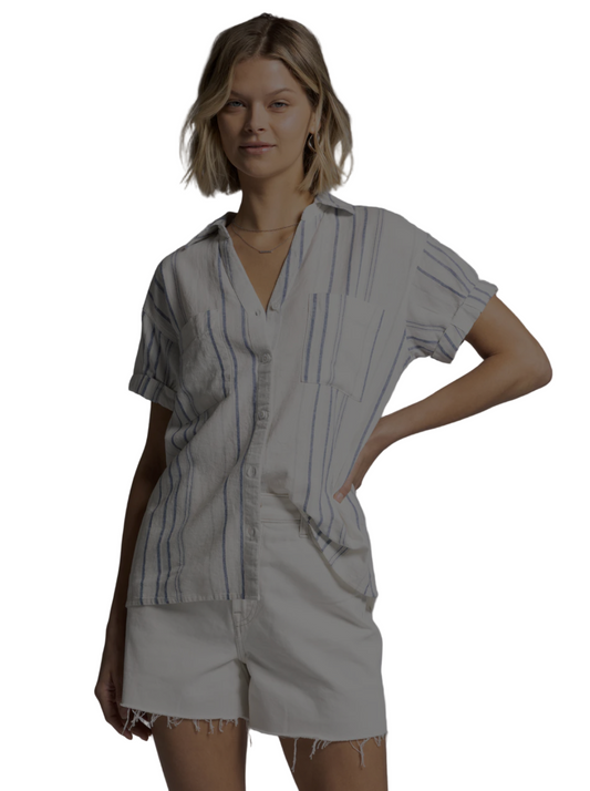 Sydney Top Coastal Grey Stripe