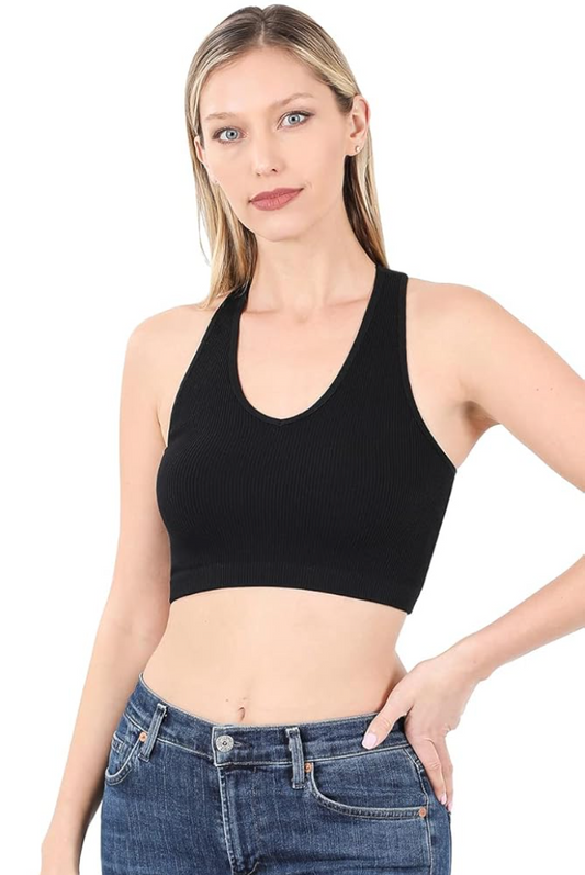 Presley Crop Cami Top - Black