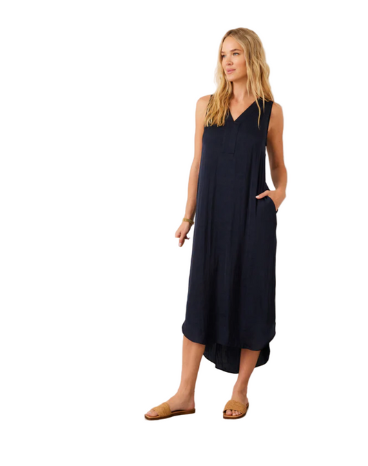 Sleeveless Midi Dress - Navy
