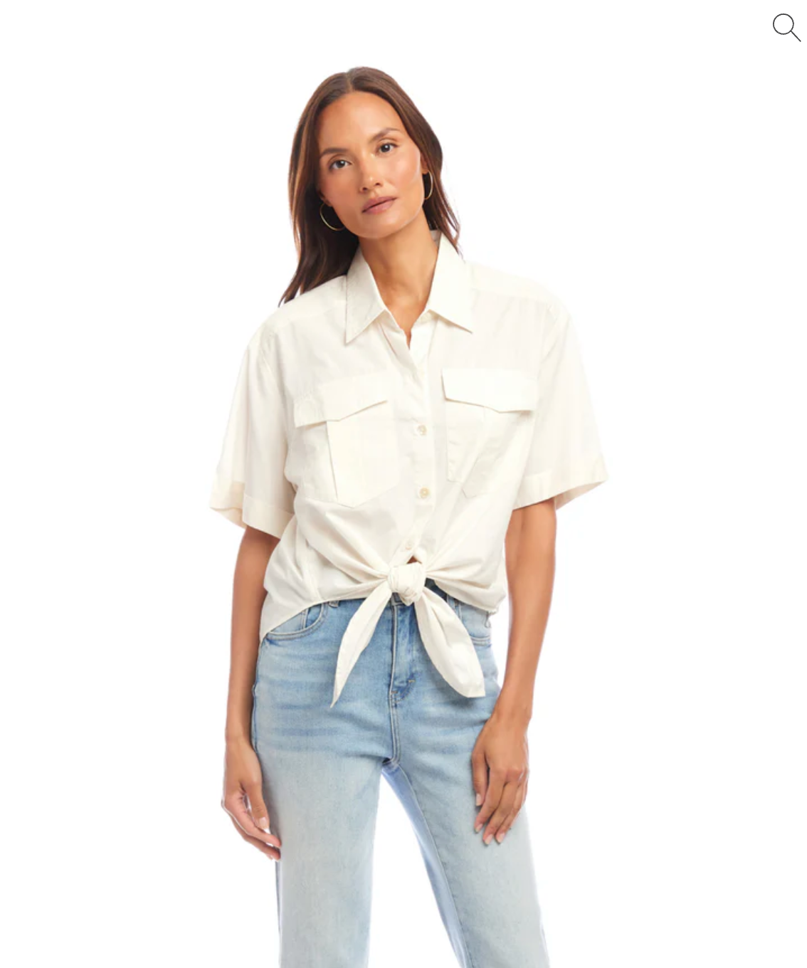 Short Sleeve Tie-Front Top