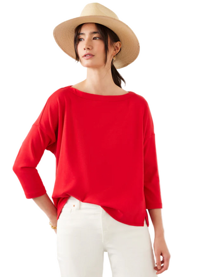 Boat Neck Top - Cherry
