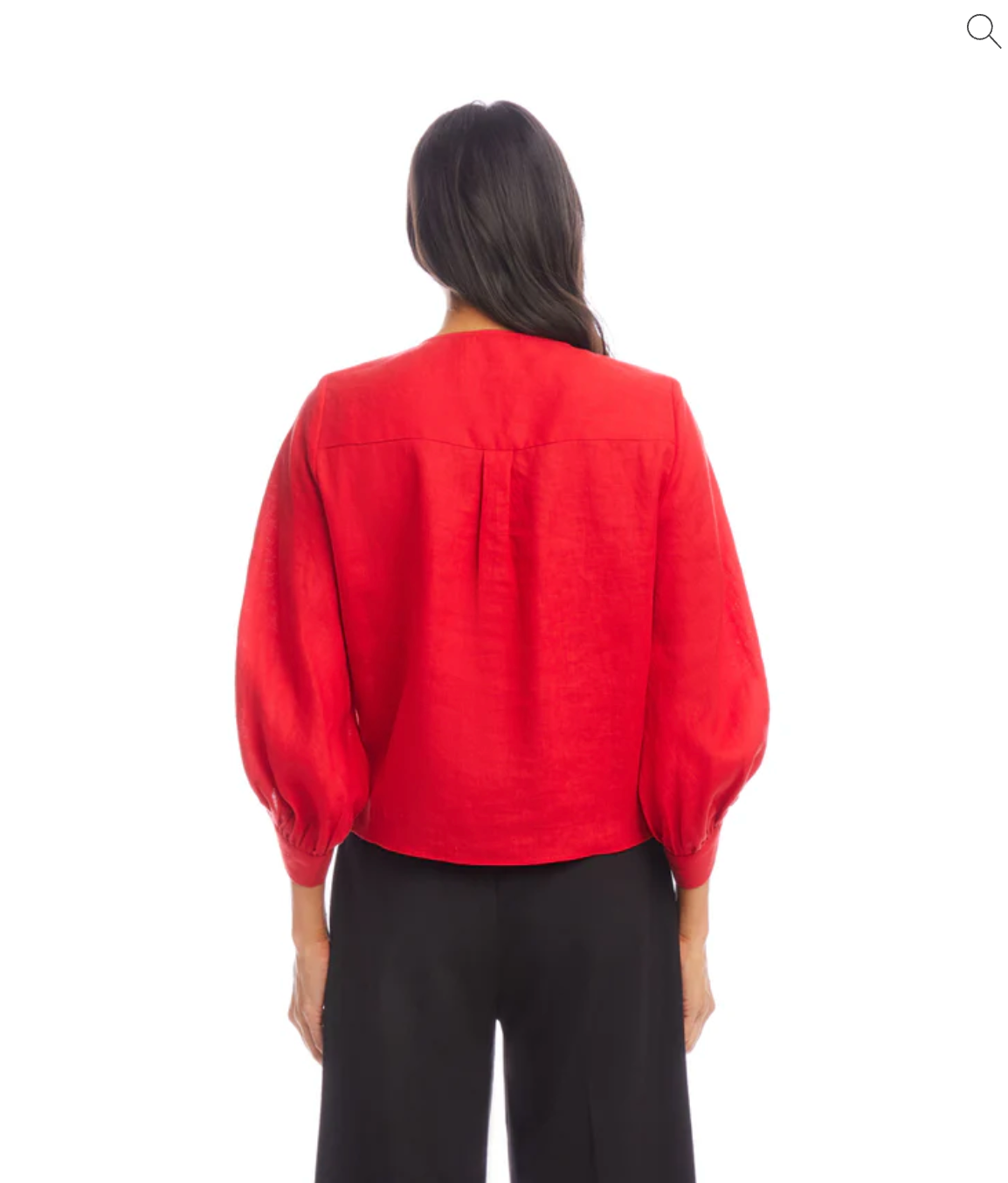 Linen Tie-Front Top - Cherry