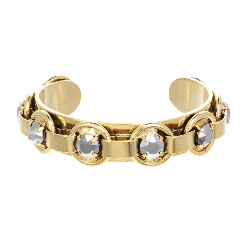 5900 Lg Link Crystal Cuff Bracelet O/S