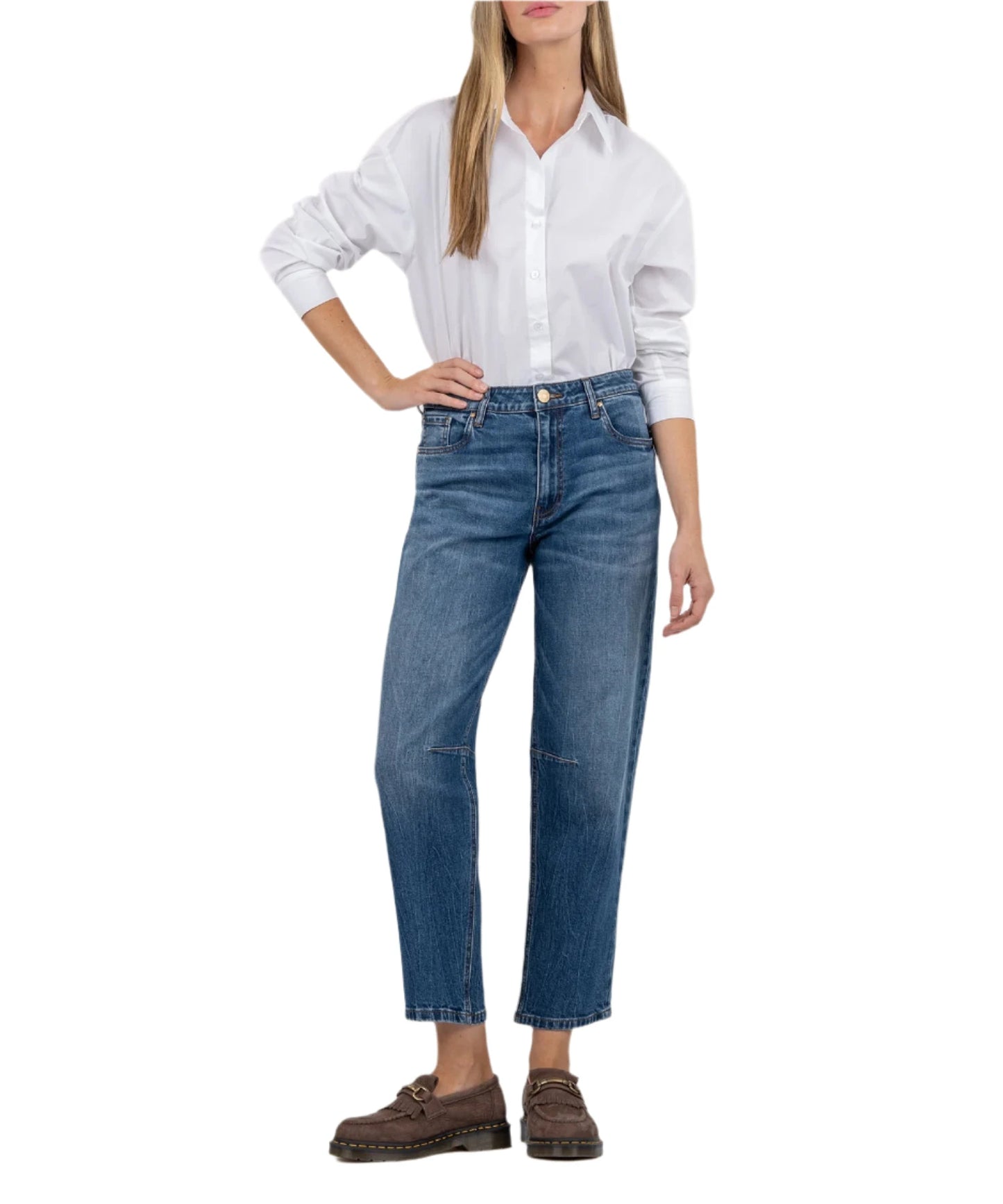 KUT Ashley High Rise Barrel Jeans