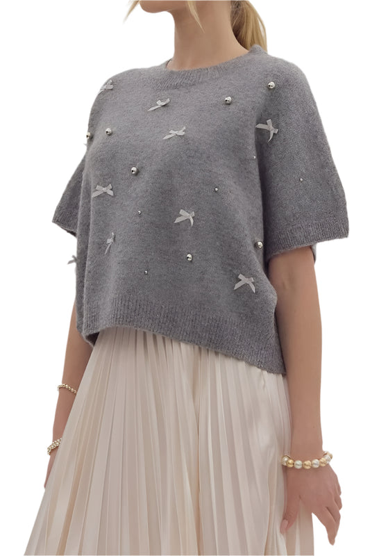 Grace & Glam Top Charcoal