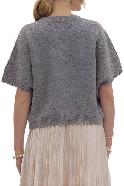 Grace & Glam Top Charcoal