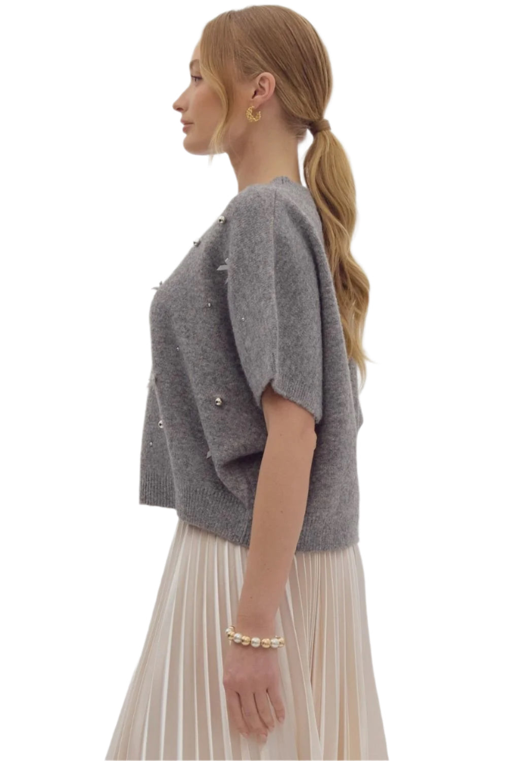 Grace & Glam Top Charcoal