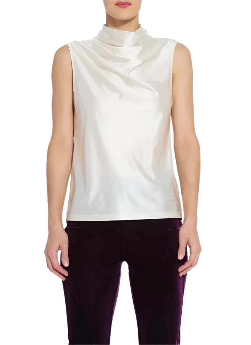 LYS Irina Jersey Turtleneck Top Off White