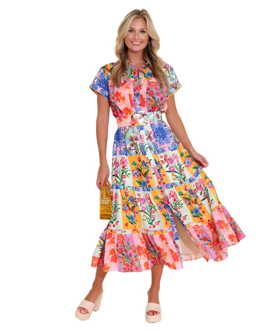 Rachel Dress - Floral Sketch