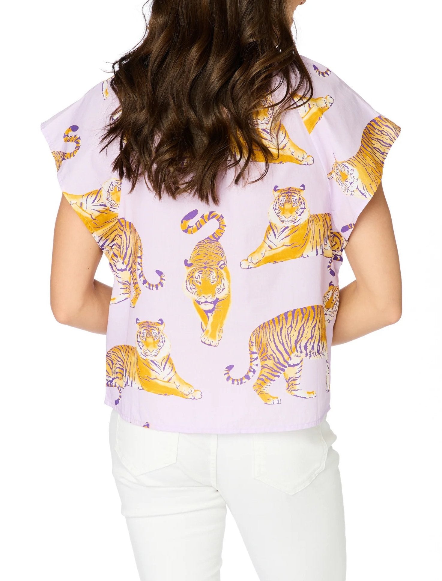 SS Tigers Poplin Top Lavender