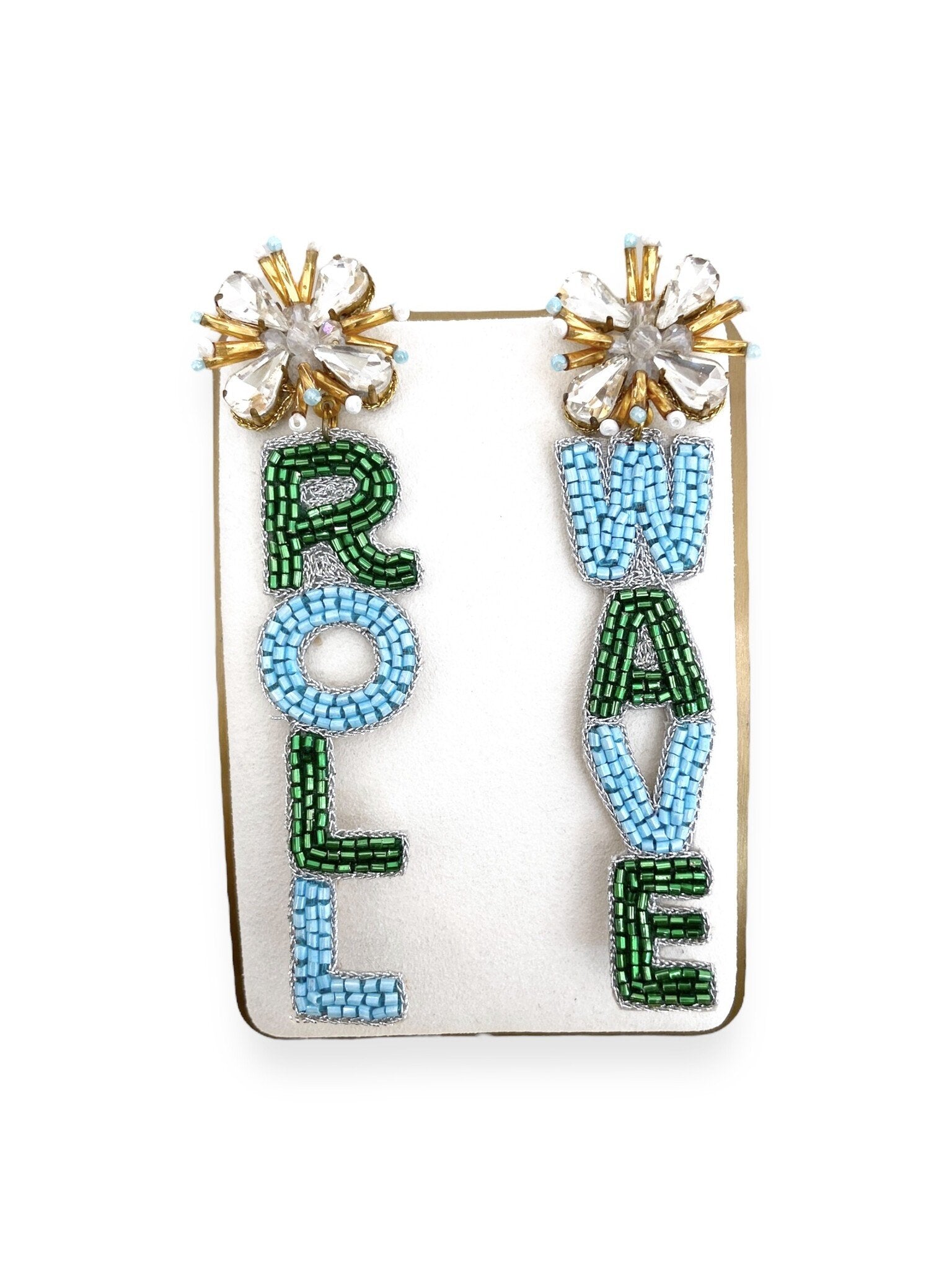 GL Roll Wave Earrings Green/Blue