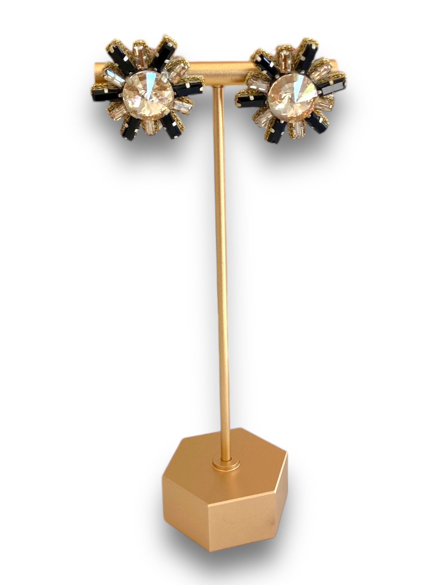 GL Burst Earrings Black/Gold