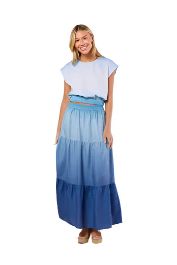 Gardenia Ombre Skirt Seaglass