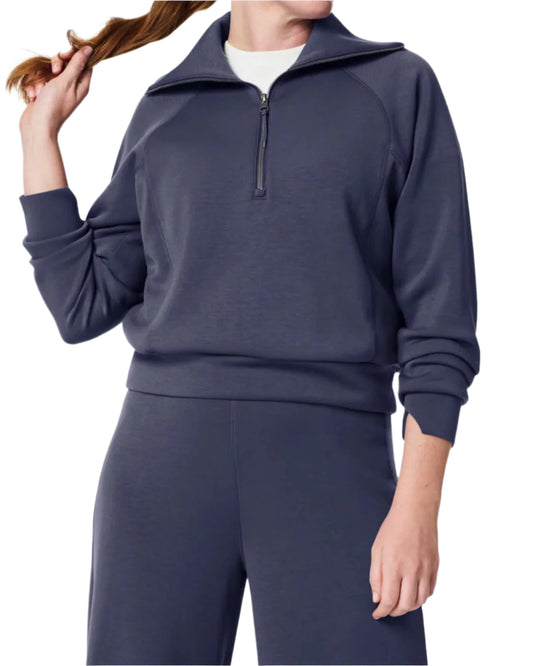 Spanx | AirEssentials Half Zip Dark Storm