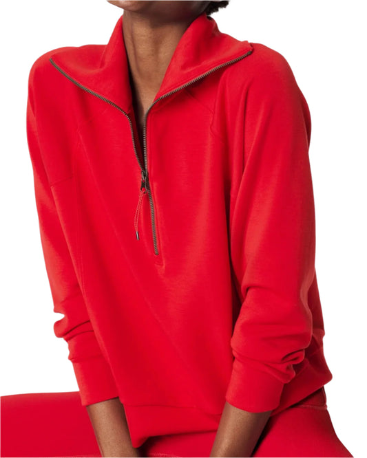 Spanx | AirEssentials Half Zip Red